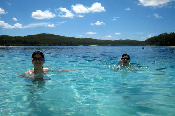 Swimming at Lake McKenzie